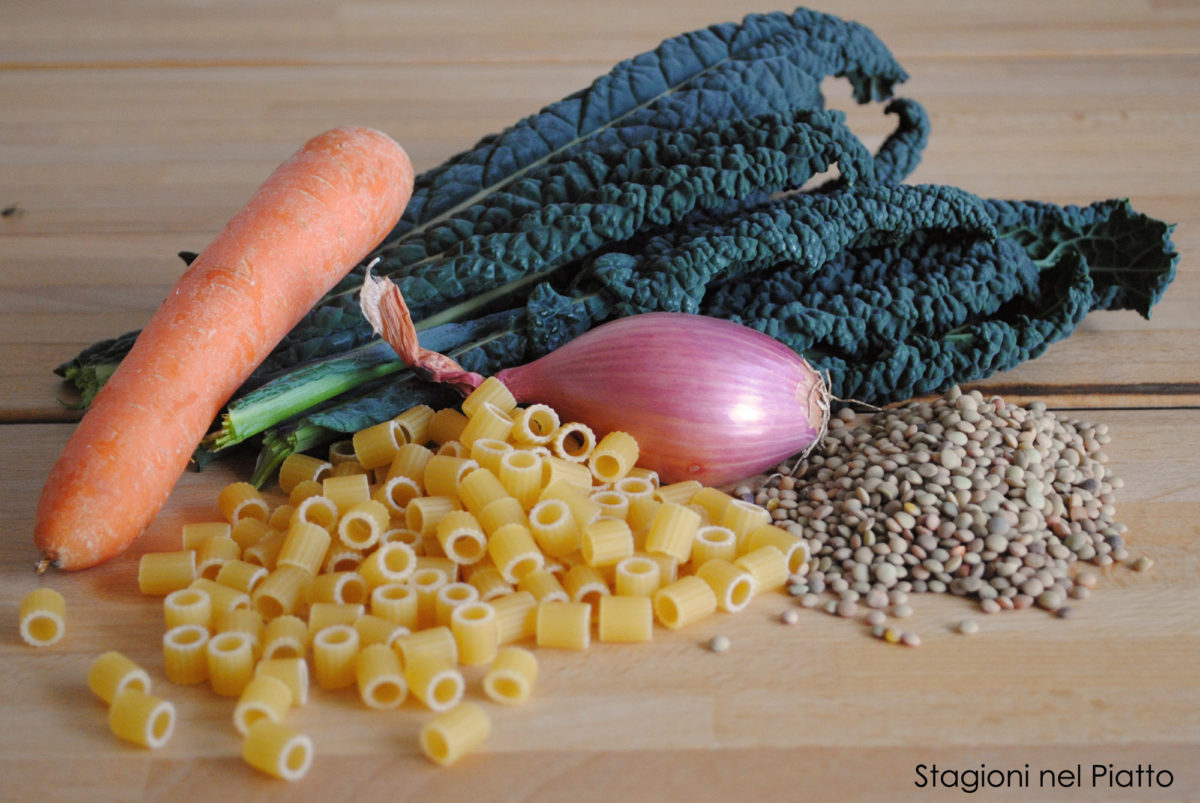 Ingredienti zuppa di cavolo nero e lenticchie